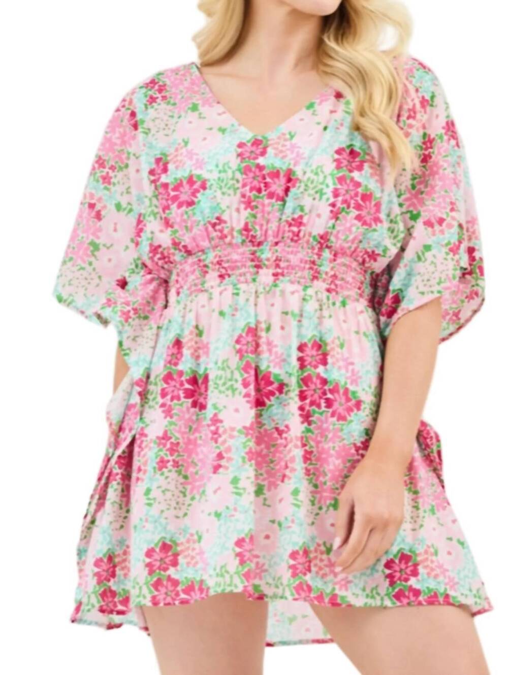 NEW MARY SQUARE petal cover up in pink